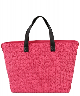 Straw Vacation Tote Bag LAS002-Z FUCHSIA
